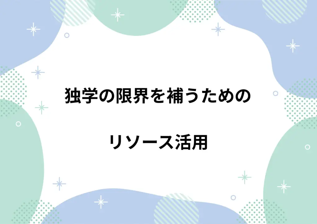 独学の限界を補うためのリソース活用